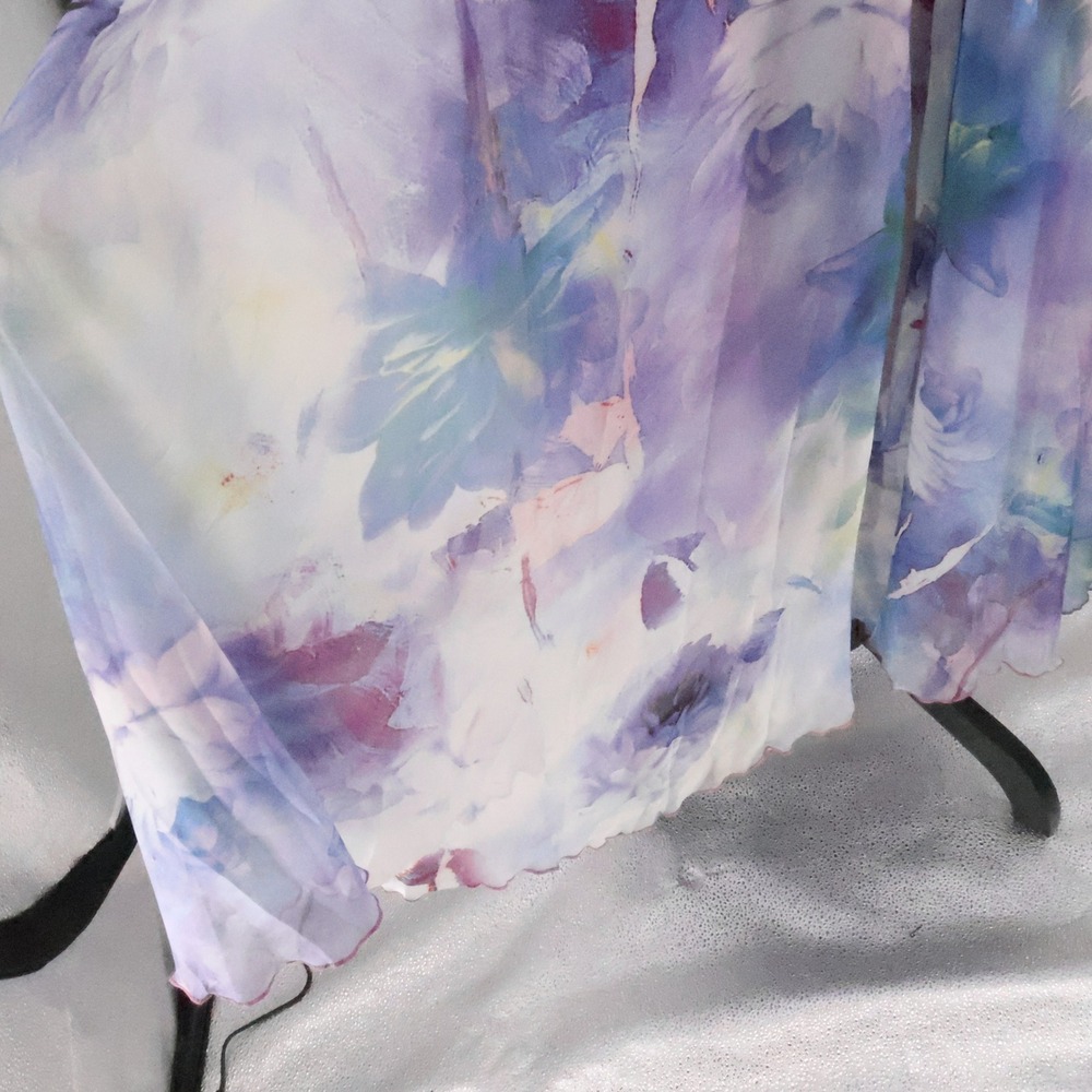 Chicwish Watercolor Floral Maxi Dress Womens Size S Wedding Guest Fairy Ethereal - Picture 10 of 14